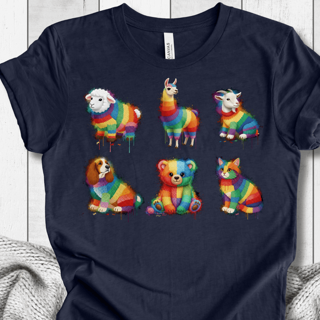 Animal Dye Splash Grid T-Shirt Navy / XS