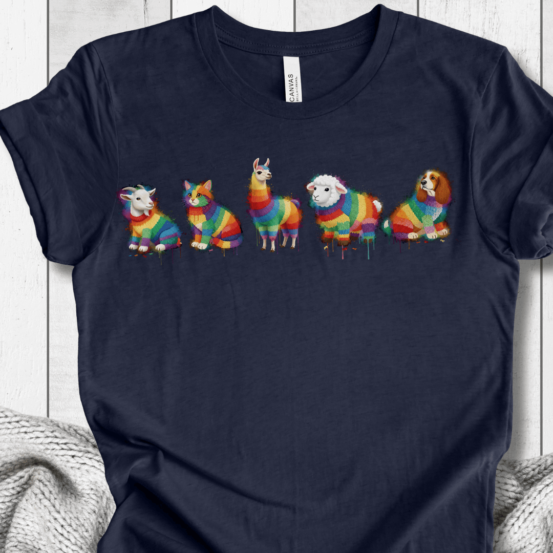 Animal Dye Splash Lineup T-Shirt Navy / XS