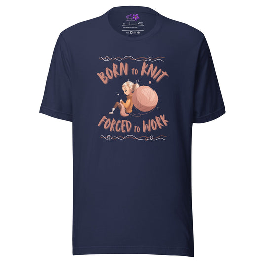 Born to Knit Crew Neck T-Shirt Navy / XS