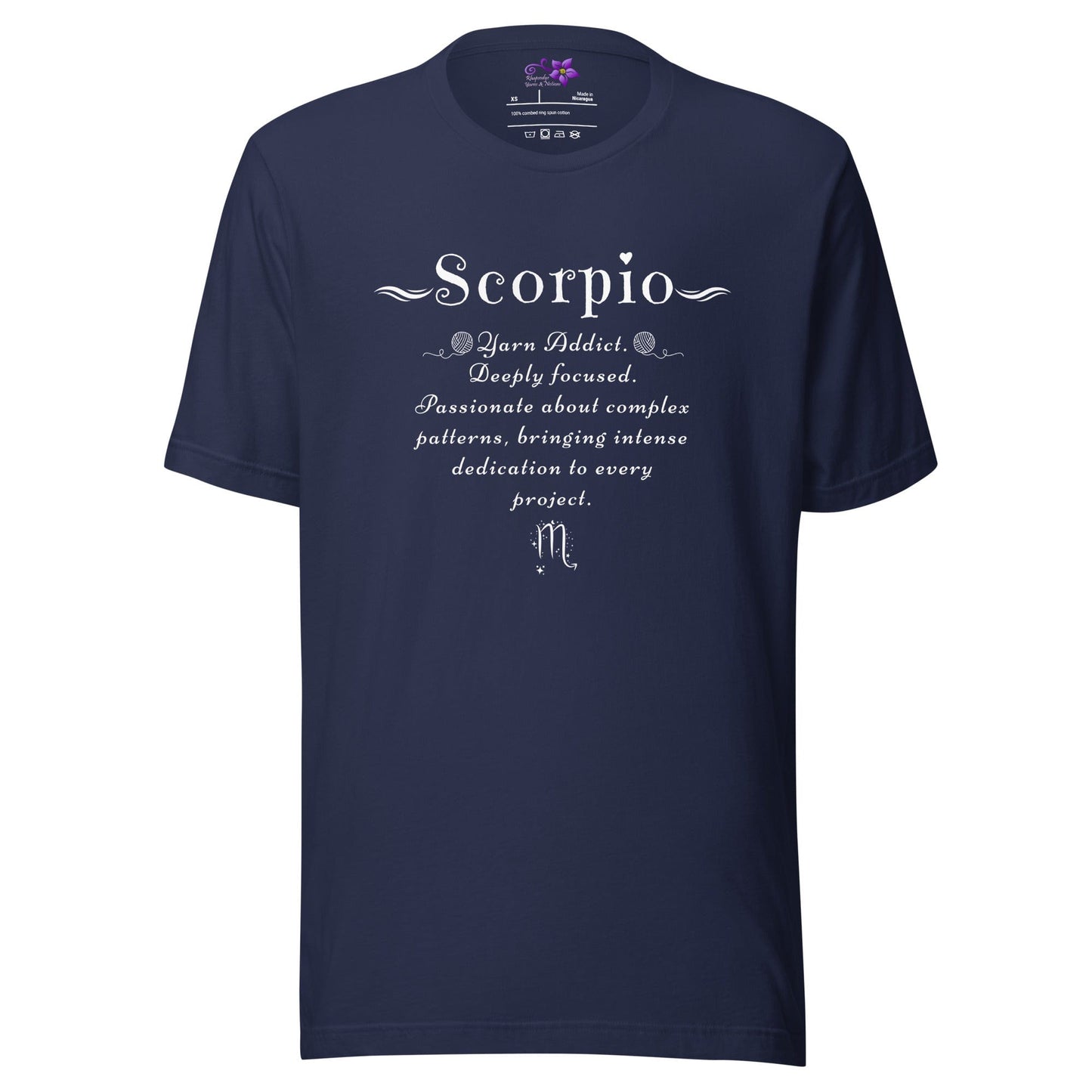 Crafters Zodiac - Scorpio Crew Neck T-Shirt Navy / XS