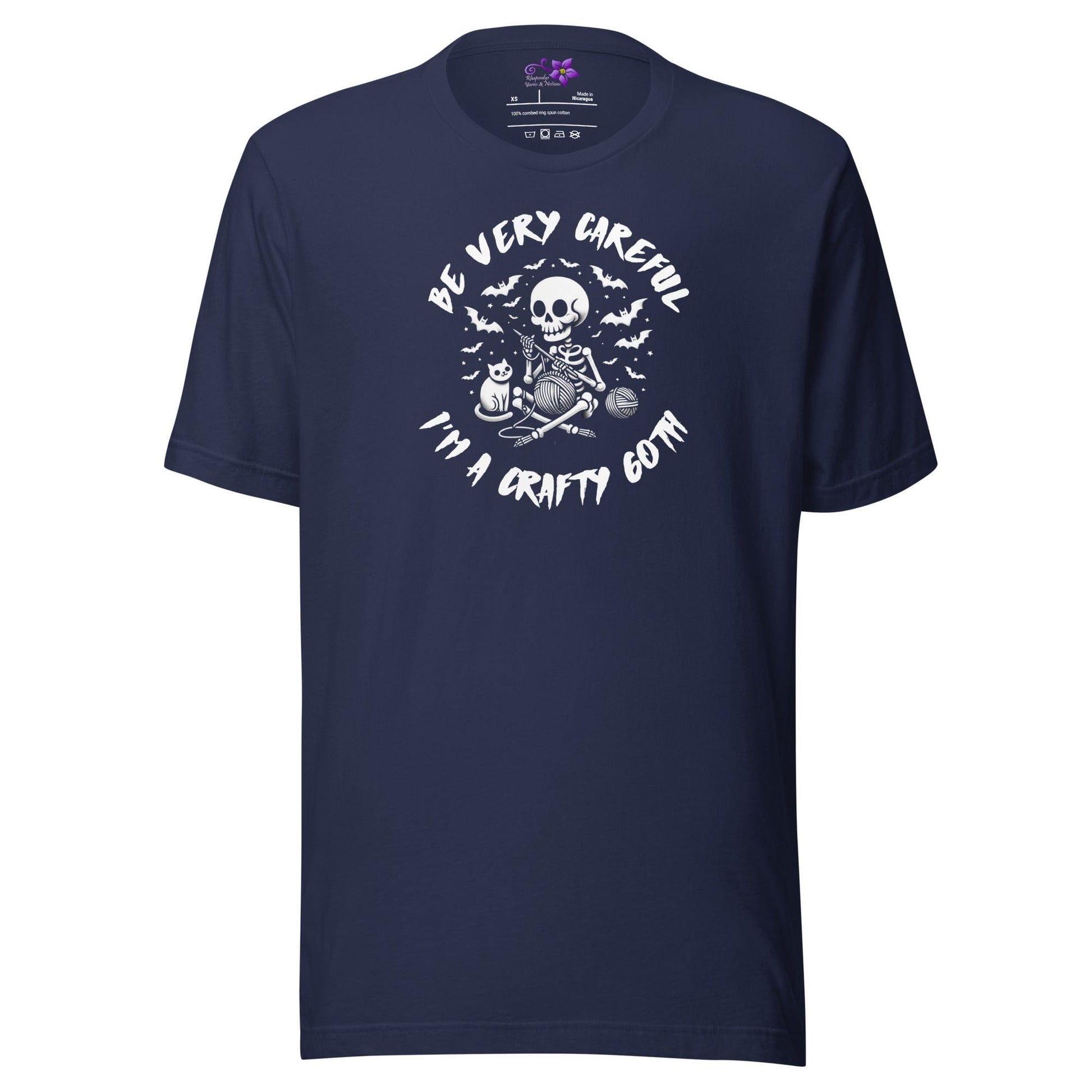 Crafty Goth Crew Neck T-Shirt Navy / XS