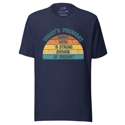 Crochet Forecast Crew Neck T-Shirt Navy / XS