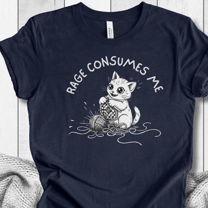 Crochet Rage Consumes Me T-Shirt Navy / XS