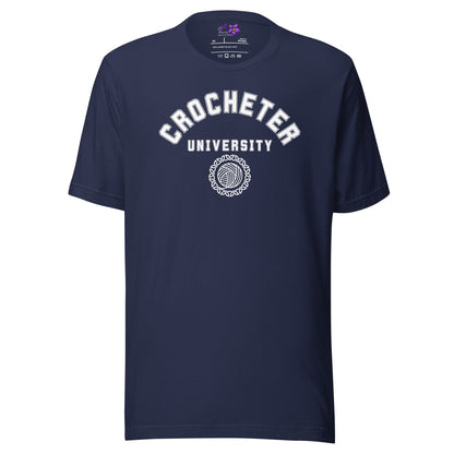 Crocheter University Crew Neck T-Shirt Navy / XS