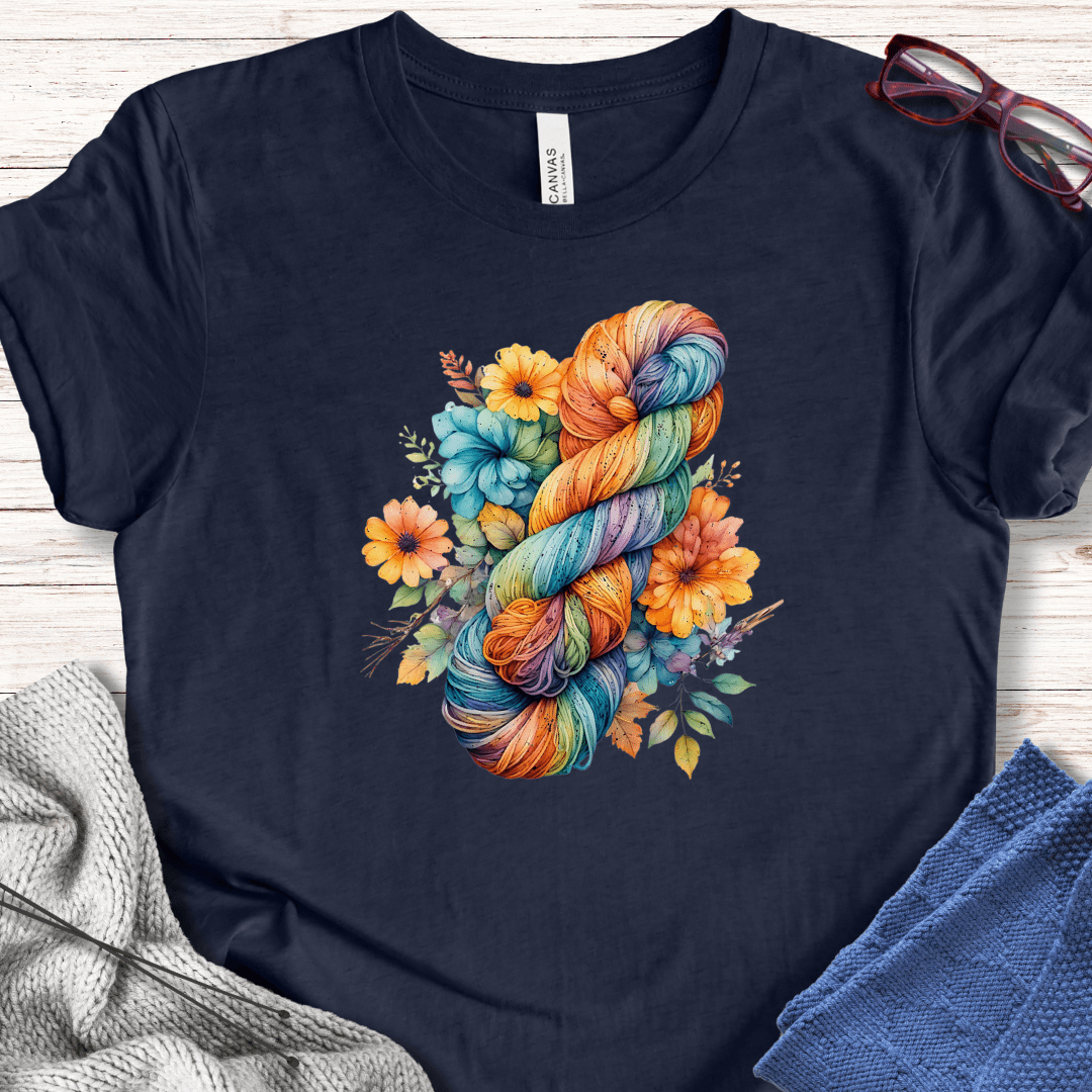 Floral Skein T-Shirt Navy / XS