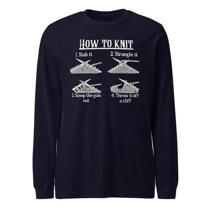 How to Knit Long Sleeve Tee Navy / XS