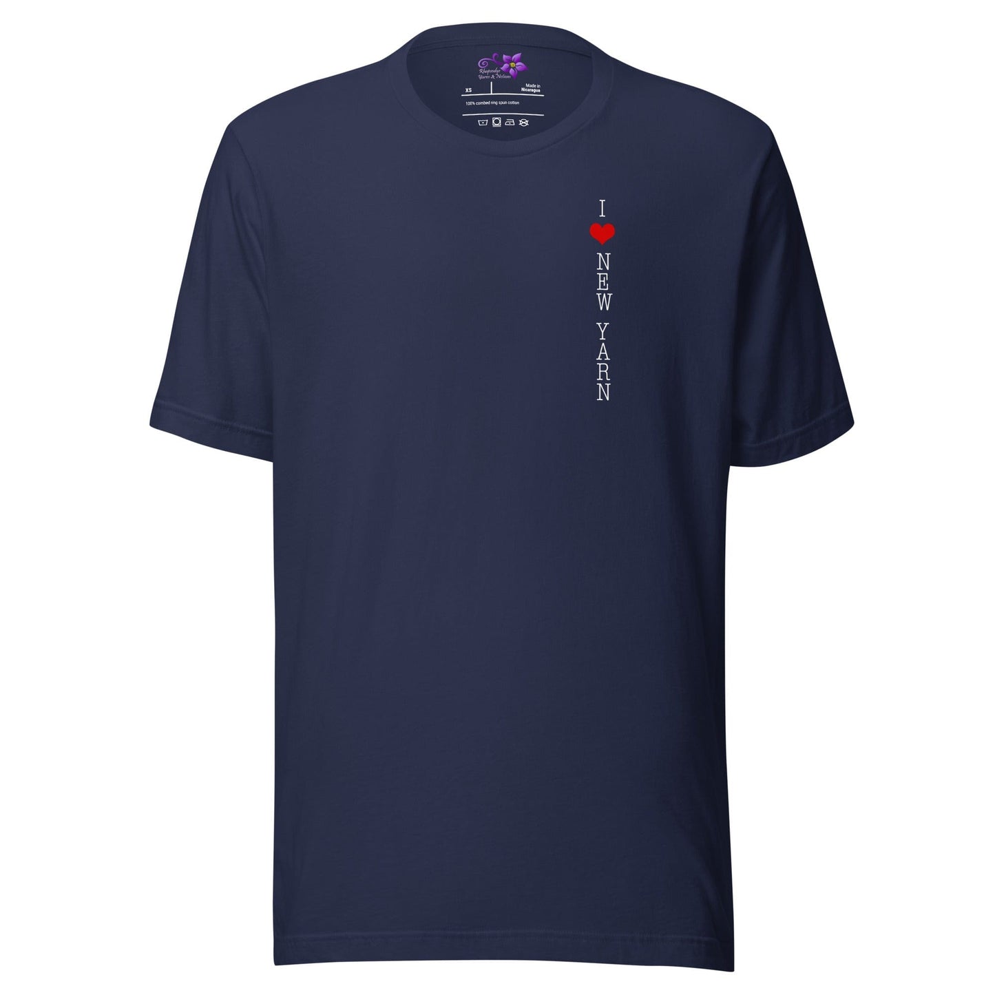 I Love New Yarn Crew Neck T-Shirt Navy / XS