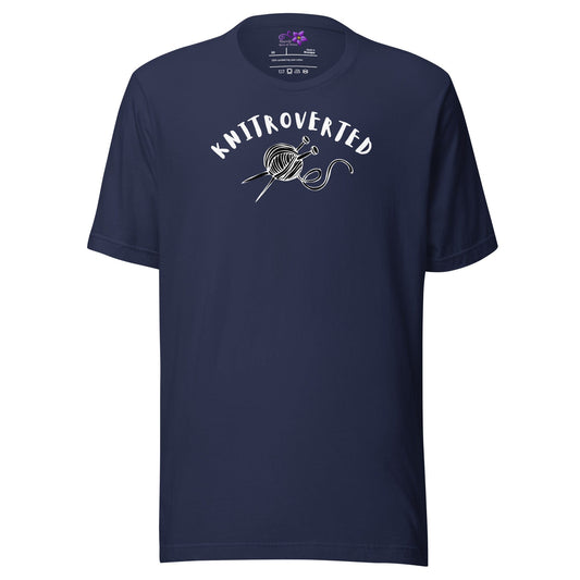 Knitroverted Crew Neck T-Shirt Navy / XS