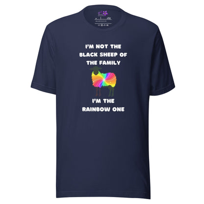 Rainbow Sheep Crew neck T-Shirt Navy / XS