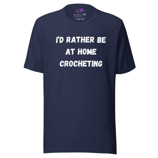 Rather Be Crocheting Crew neck T-Shirt Navy / XS