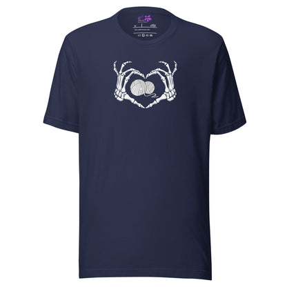 Skeletal Heart Crew Neck T-Shirt Navy / XS