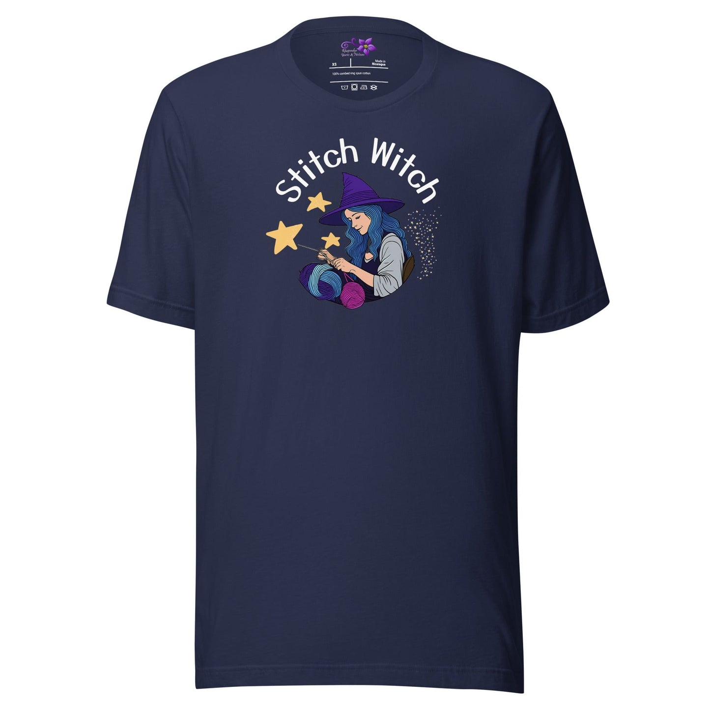 Stitch Witch Crew Neck T-Shirt Navy / XS