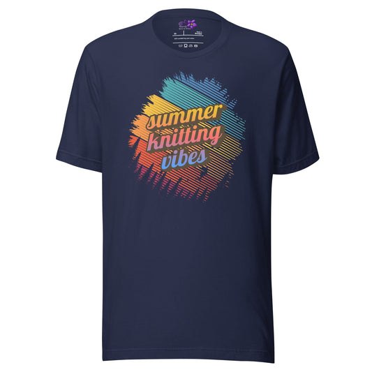 Summer knitting vibes Crew Neck T-Shirt Navy / XS