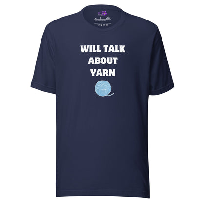 Will Talk About Yarn Crew Neck T-Shirt Navy / XS