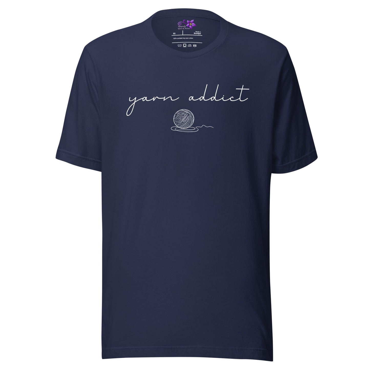 Yarn Addict Crew Neck T-Shirt Navy / XS