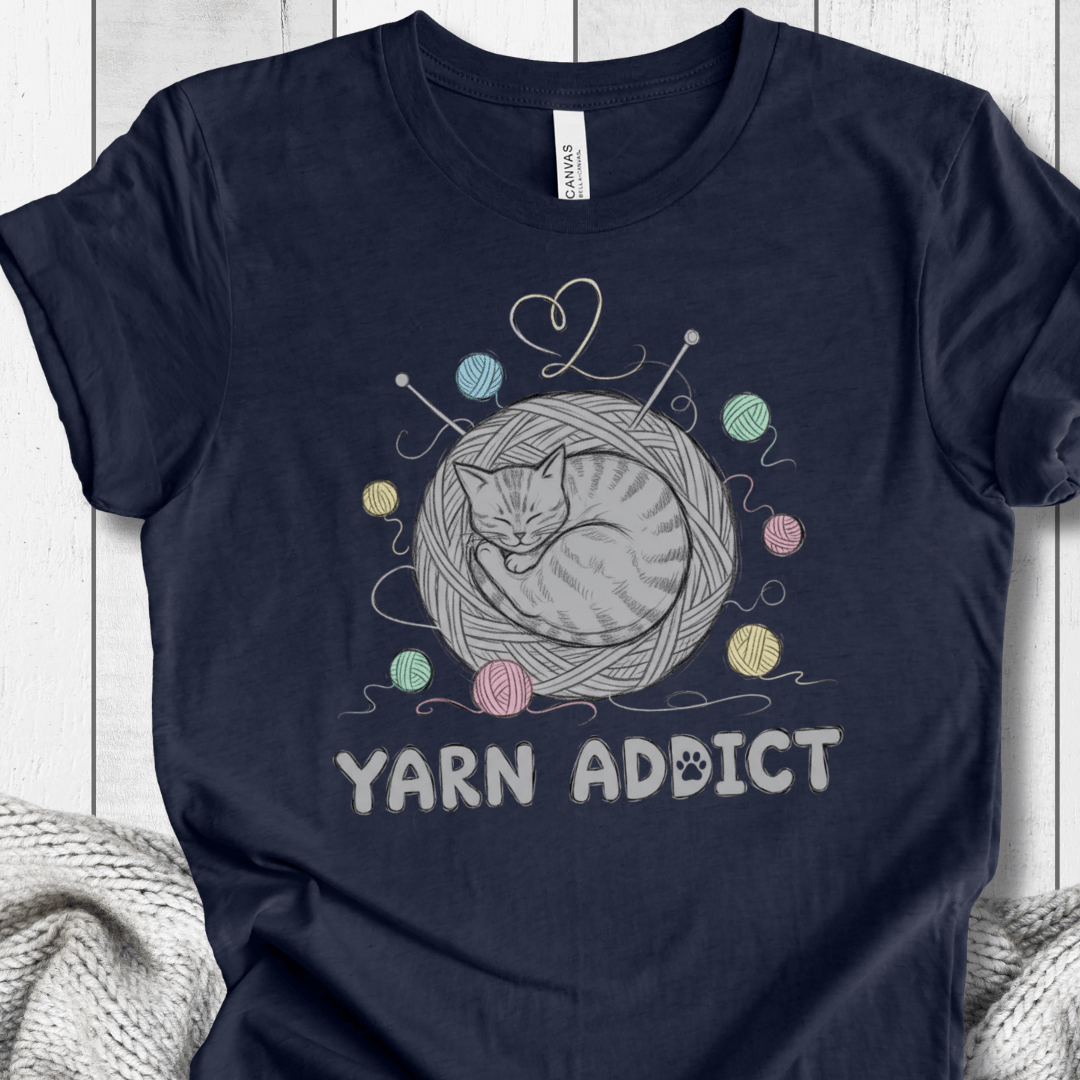 Yarn Addict Sketch T-Shirt Navy / XS
