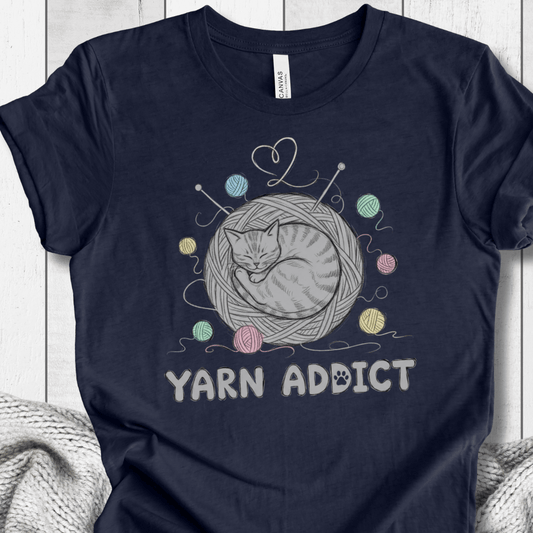 Yarn Addict Sketch T-Shirt Navy / XS