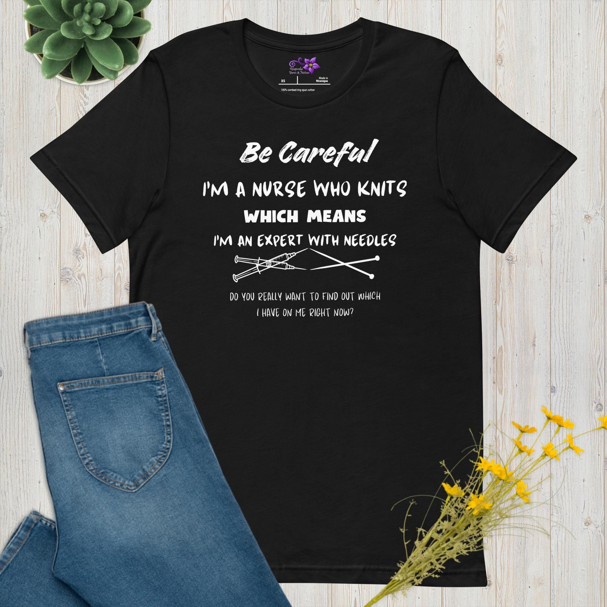 Nurse Who Knits Crew Neck T-Shirt