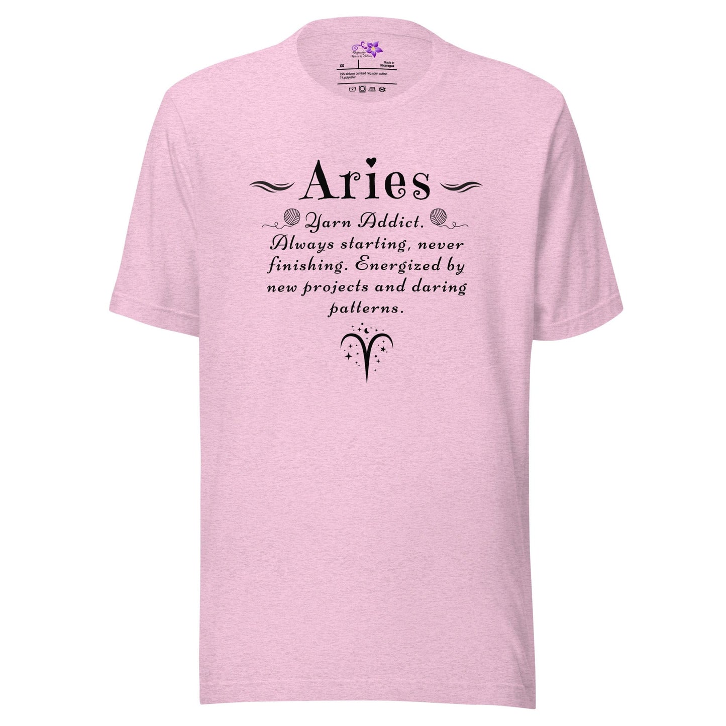 Crafters Zodiac - Aries Crew Neck T-Shirt Prism Lilac / XS