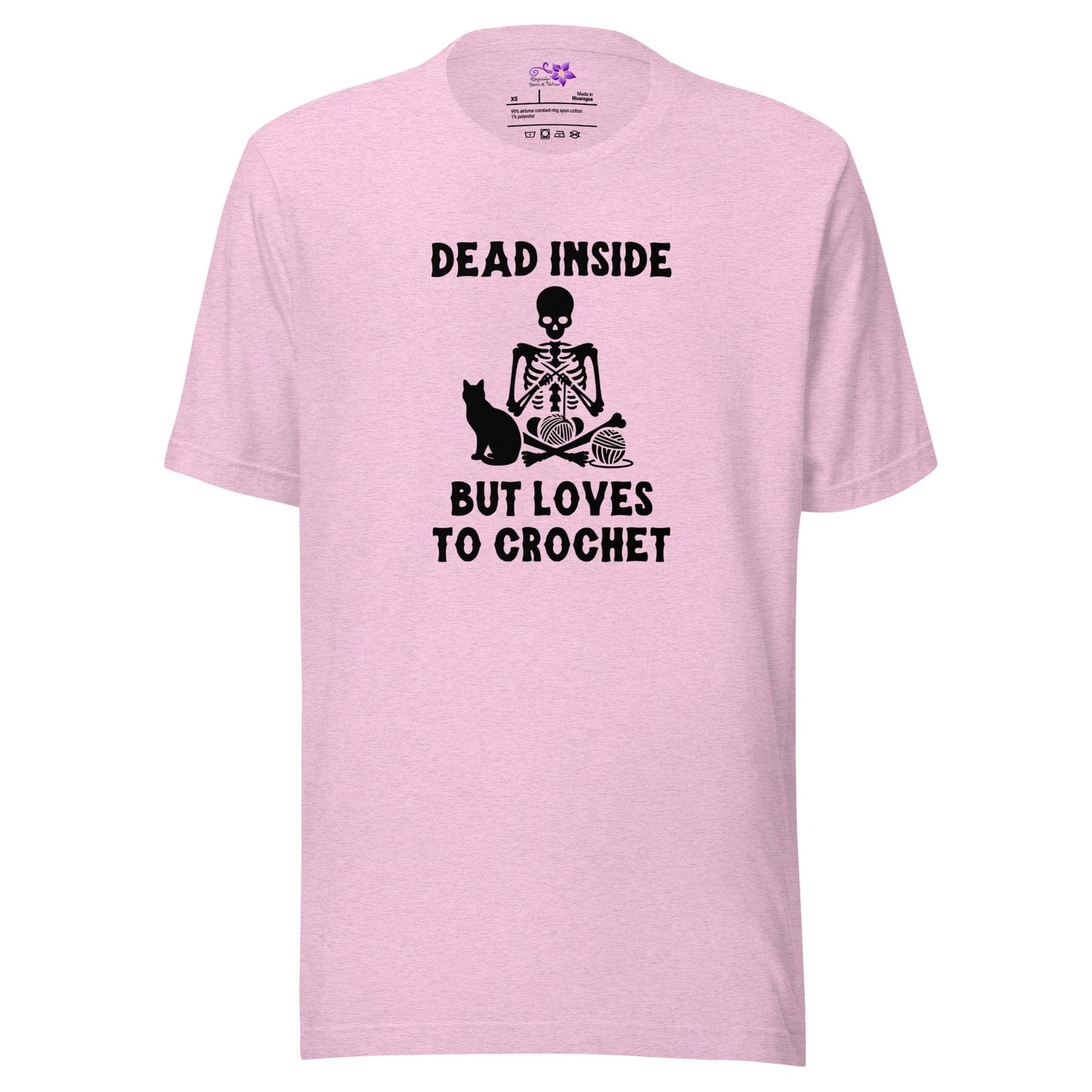 Dead Inside but loves to Crochet Crew Neck T-Shirt Prism Lilac / XS