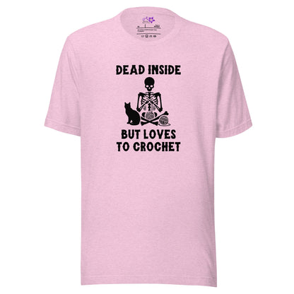 Dead Inside but loves to Crochet Crew Neck T-Shirt Prism Lilac / XS