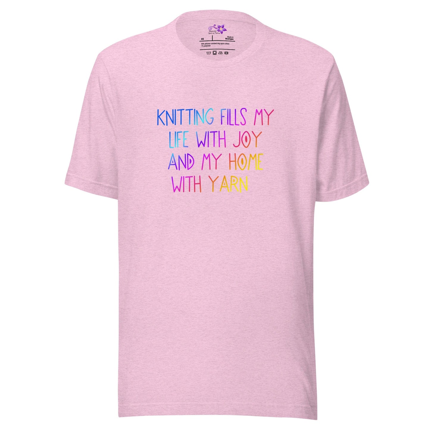 Knitting fills my Life (swirl font) Crew Neck T-Shirt Prism Lilac / XS