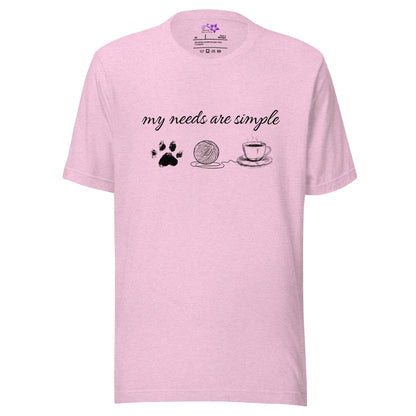 My Needs Are Simple Crew Neck T-Shirt Prism Lilac / XS