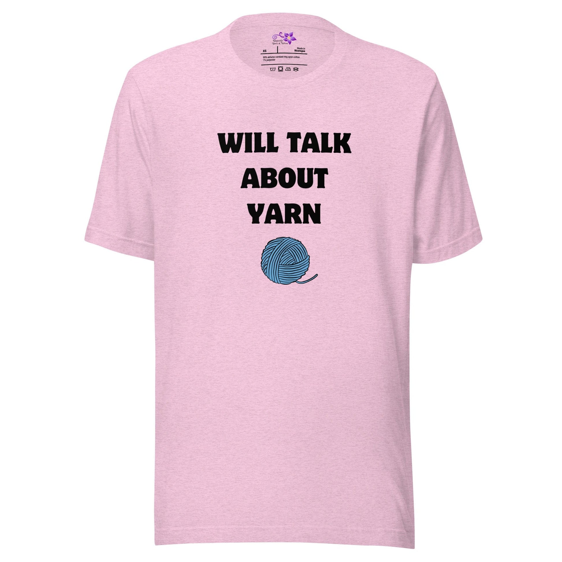 Will Talk About Yarn Crew Neck T-Shirt Prism Lilac / XS