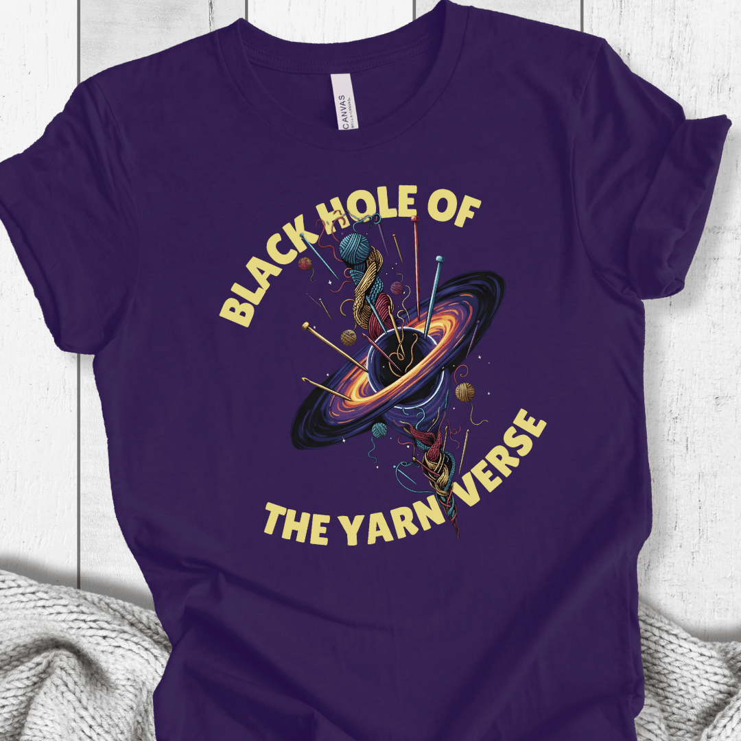 Black Hole of the Yarniverse T-Shirt Purple / S