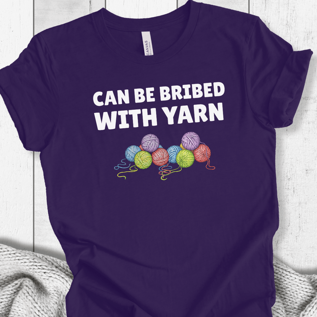 Bribed With Yarn T-Shirt Purple / S