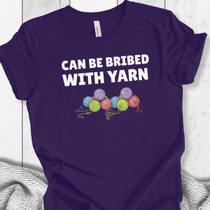 Bribed With Yarn T-Shirt Purple / S