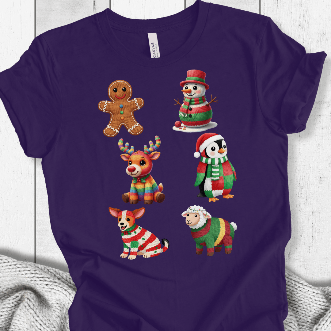 Christmas Knit T-Shirt Purple / S