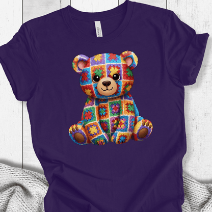 Crochet Bear T-Shirt Purple / S