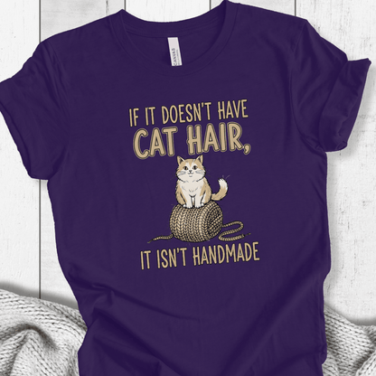 Handmade = Cat Hair T-Shirt Purple / S