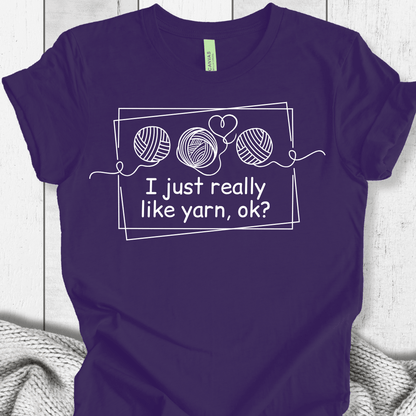 I just really like yarn, ok? T-Shirt Purple / S