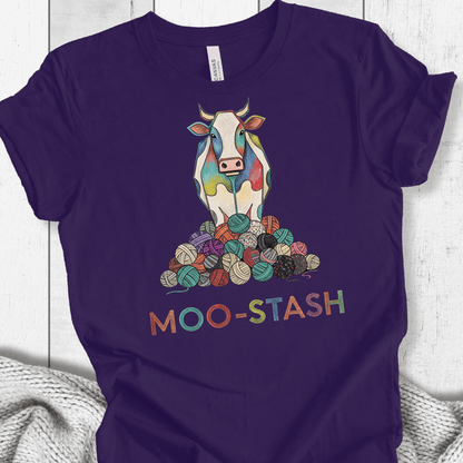 Moo Stash T-Shirt Purple / S