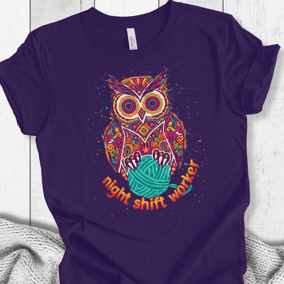 Night Shift Worker T-Shirt Purple / S