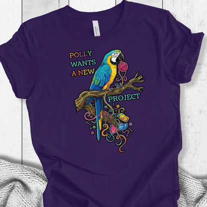 Polly Wants A New Project T-Shirt Purple / S