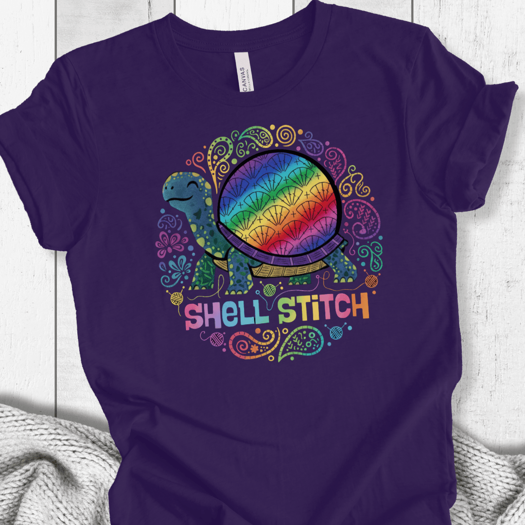 Shell Stitch T-Shirt Purple / S