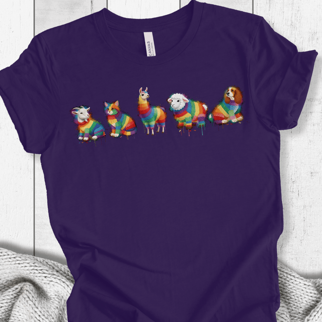 Animal Dye Splash Lineup T-Shirt Purple / XS