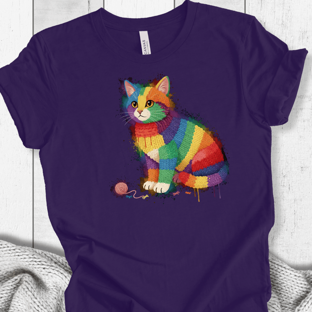 Cat Dye Splash T-Shirt Purple / XS