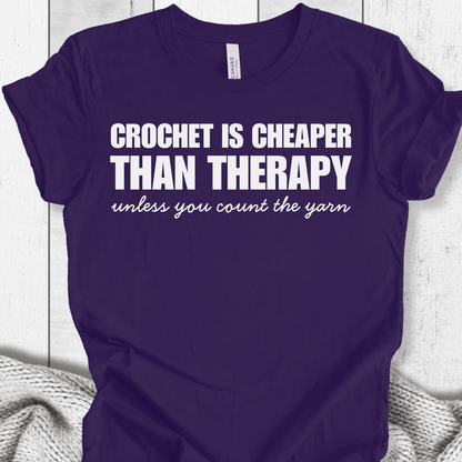 Crochet is Cheaper T-Shirt Purple / XS