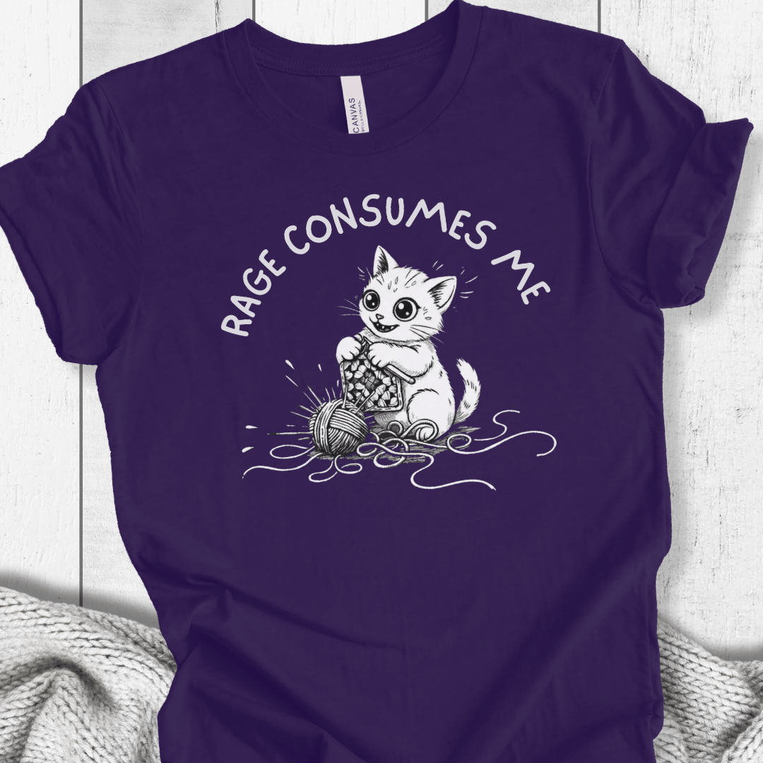 Crochet Rage Consumes Me T-Shirt Purple / XS