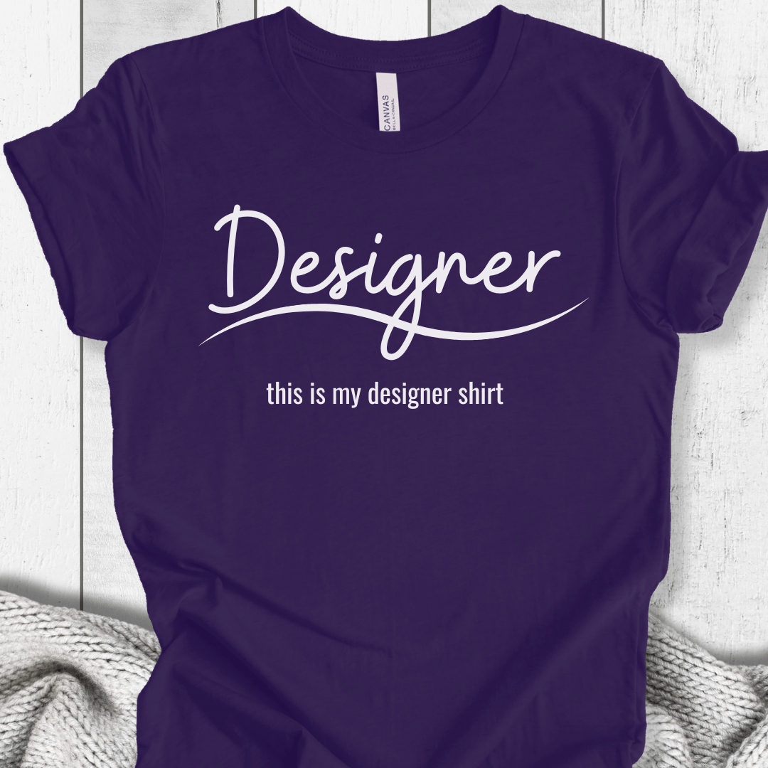 Designer Crew Neck T-Shirt Purple / XS