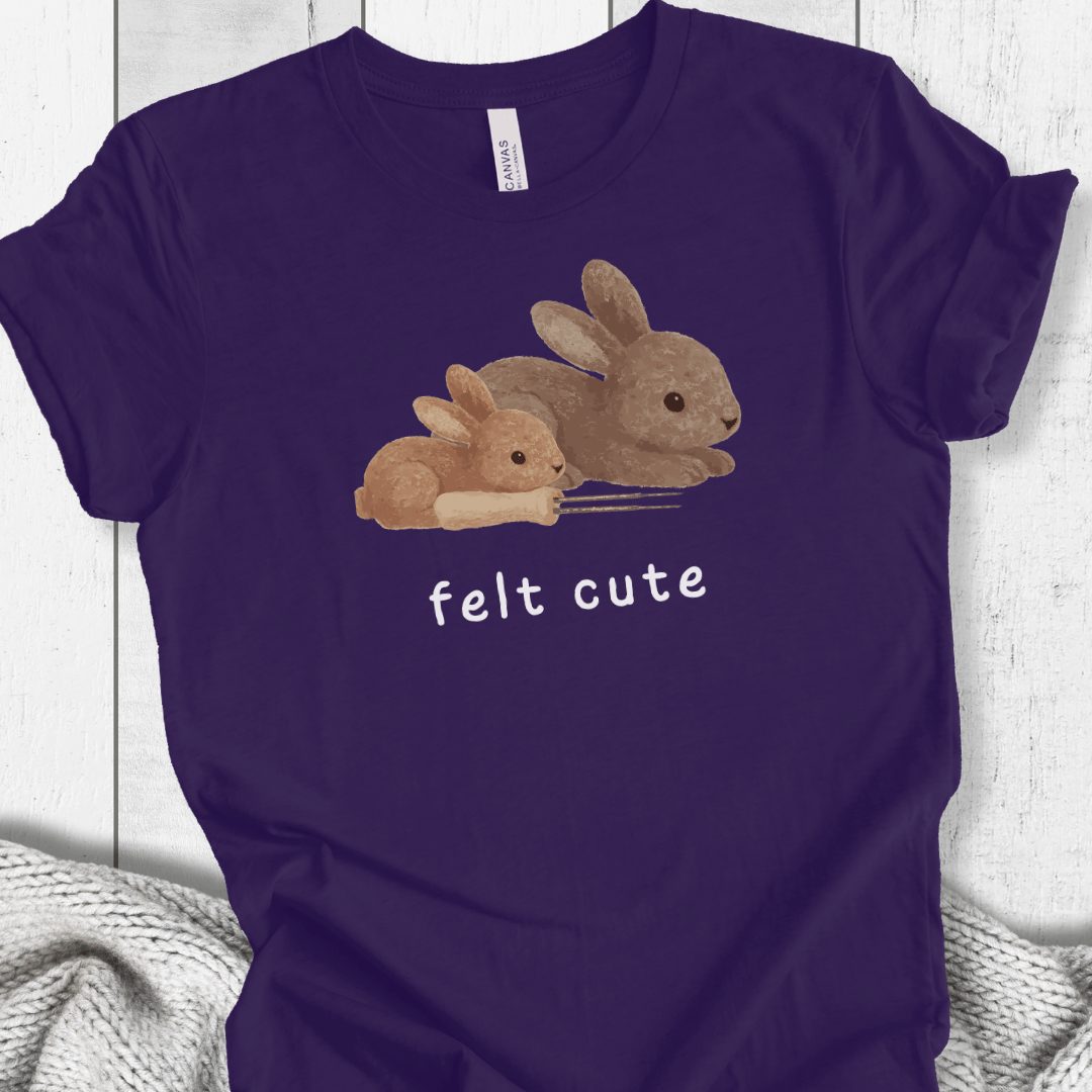 Felt Cute t-shirt Purple / XS