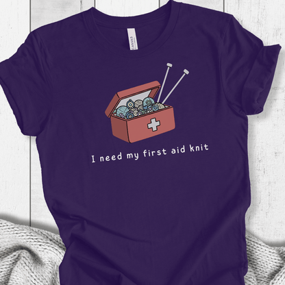 First Aid Knit T-Shirt Purple / XS