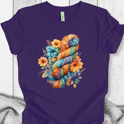 Floral Skein T-Shirt Purple / XS