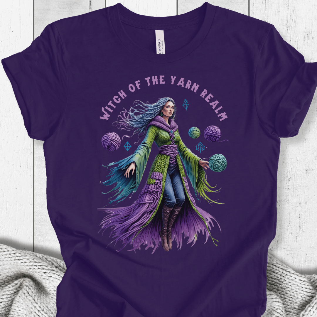 Witch of the Yarn Realm T-Shirt Purple / XS