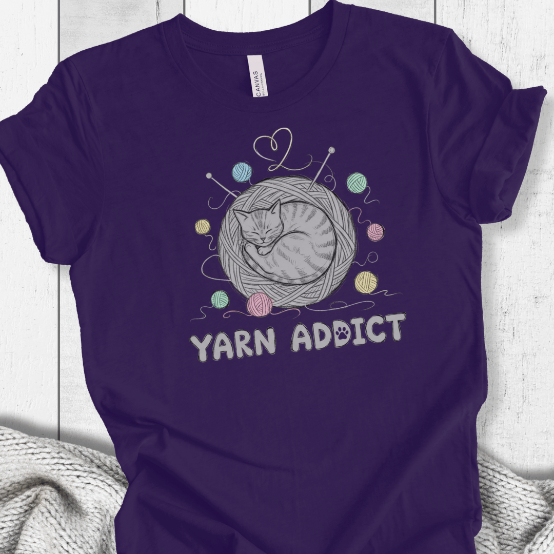 Yarn Addict Sketch T-Shirt Purple / XS