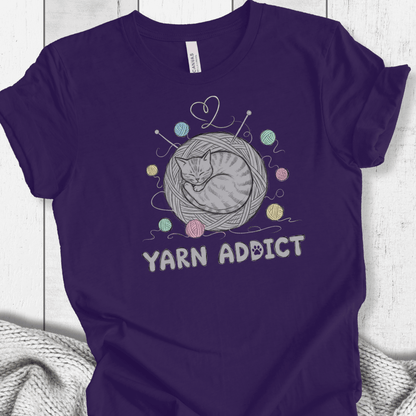 Yarn Addict Sketch T-Shirt Purple / XS